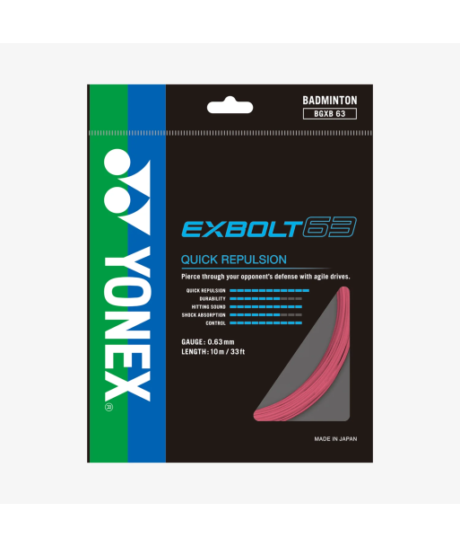 Yonex Exbolt 63 200m Badminton String (Light Pink) Le MVP de beaucoup