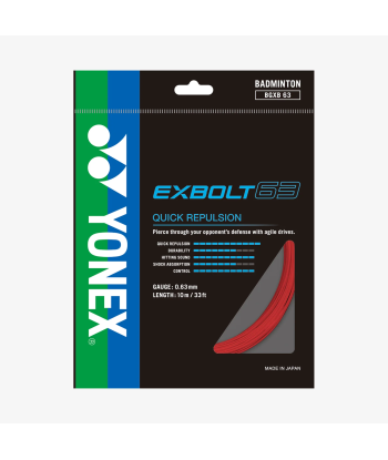 Yonex Exbolt 63 200m Badminton String (Ruby Red) Voir les baskets