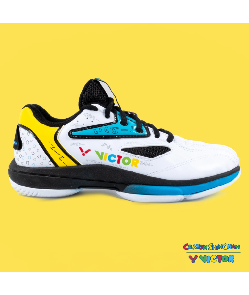 Victor x Crayon Shin Chan Junior Court Shoes A39JRCS AC (White/Black) de pas cher