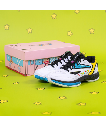 Victor x Crayon Shin Chan Junior Court Shoes A39JRCS AC (White/Black) de pas cher