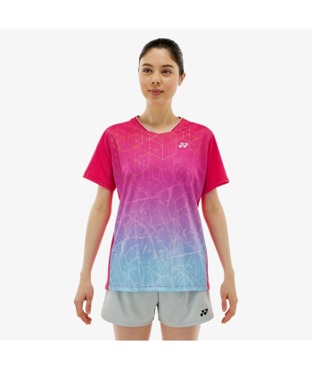 Yonex Women's Crew Neck Tournament Shirts 20814 (Bright Pink) en stock