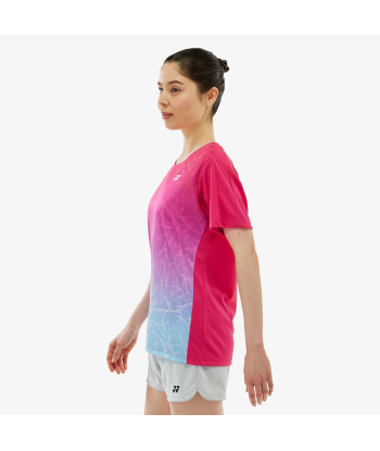 Yonex Women's Crew Neck Tournament Shirts 20814 (Bright Pink) en stock