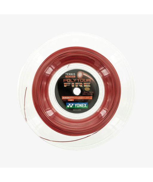 Yonex Polytour Fire 125 / 16L 200m Tennis String Reel (Red) en ligne