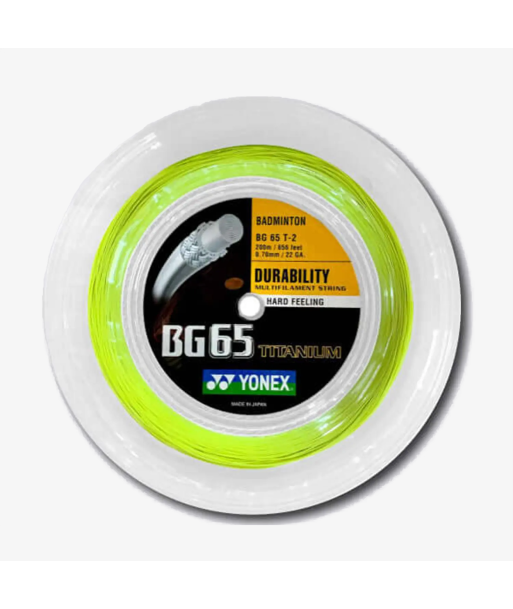 Yonex BG 65 Ti 200m Badminton String (Lemon Yellow) pas chere