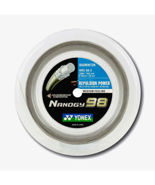 Yonex Nanogy 98 200m Badminton String (Silver Grey) de technologie