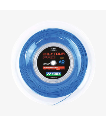 Yonex Polytour Pro 130 / 16 200m Tennis String Reel (Blue) pas chere