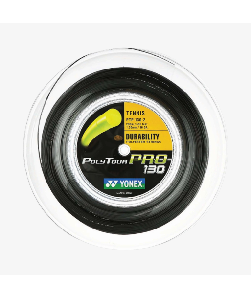 Yonex Polytour Pro 130 / 16 200m Tennis String Reel (Graphite) français