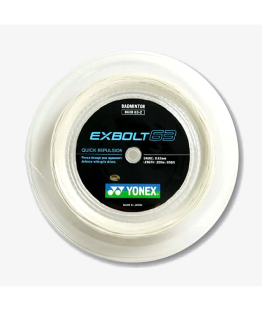 Yonex Exbolt 63 200m Badminton String (White) rembourrage situé sous