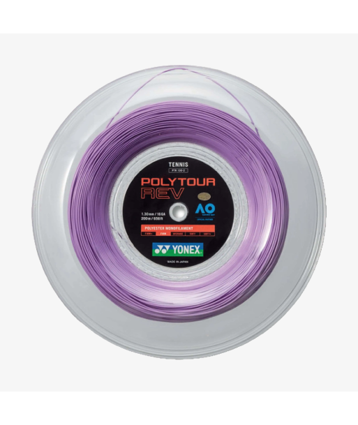 Yonex Polytour Rev 130 / 16 200m Tennis String Reel (Purple) les ctes