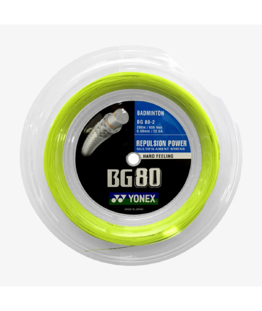 Yonex BG 80 200m Badminton String (Yellow) pas cheres