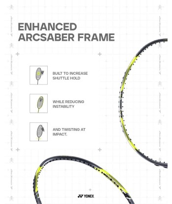 Yonex ArcSaber 7 Play (Gray/Yellow) - PreStrung l'achat 