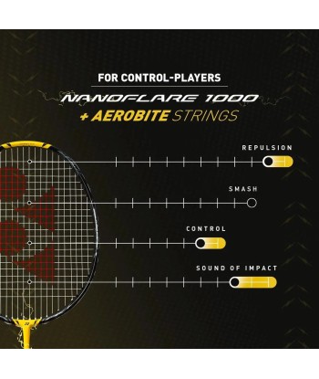 Yonex Nanoflare 1000 Game (Lightning Yellow) Pre-Strung pas cher 