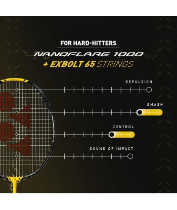 Yonex Nanoflare 1000 Game (Lightning Yellow) Pre-Strung pas cher 