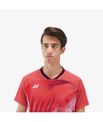 Yonex Men's Crew Neck Tournament Shirt 10568PR (Pearl Red) Pour