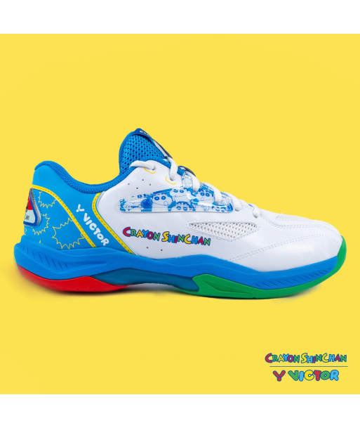 Victor x Crayon Shin Chan Badminton Shoes A39CS AF (White/Blue) livraison et retour toujours gratuits