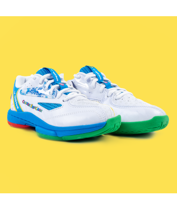 Victor x Crayon Shin Chan Junior Badminton Shoes A39JRCS AF (White /Blue) une grave pollution 