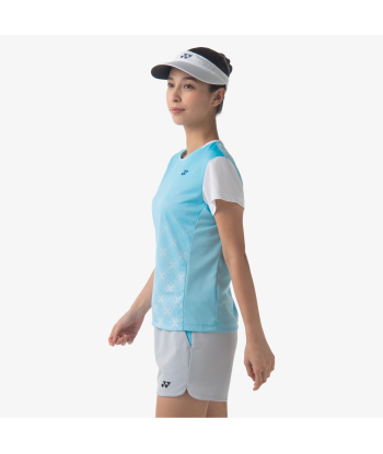 Yonex Women's Crew Neck Tournament Shirts 20738 (Aqua Blue) de France