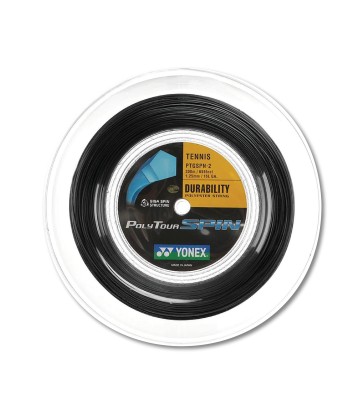 Yonex Polytour Spin 125 / 16L 200m Tennis String Reel (Black) suggérées chez