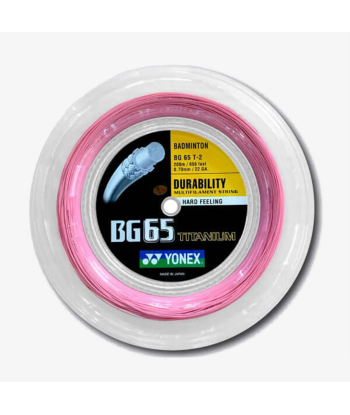 Yonex BG 65 Ti 200m Badminton String (Pink) pas cher 