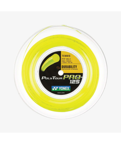 Yonex Polytour Pro 115 / 18 200m Tennis String Reel (Yellow) rembourrage situé sous