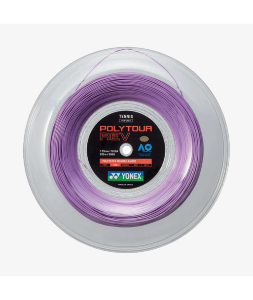 Yonex Polytour Rev 125 / 16L 200m Tennis String Reel (Purple) une grave pollution 