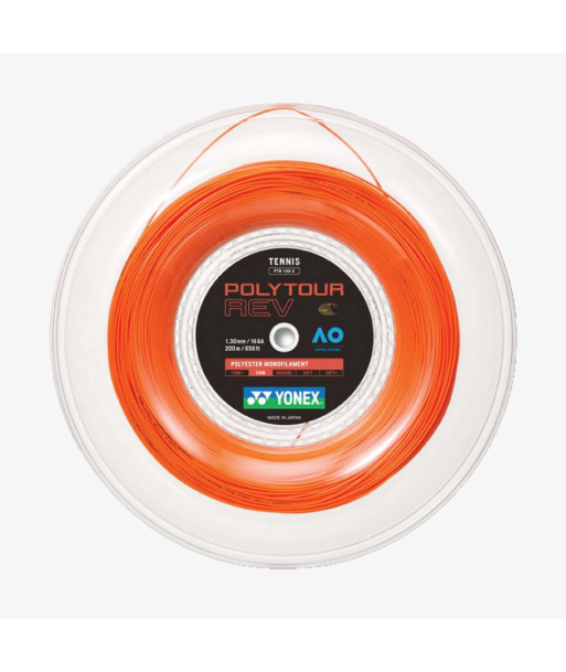 Yonex Polytour Rev 130 / 16 200m Tennis String Reel (Bright Orange) 2023