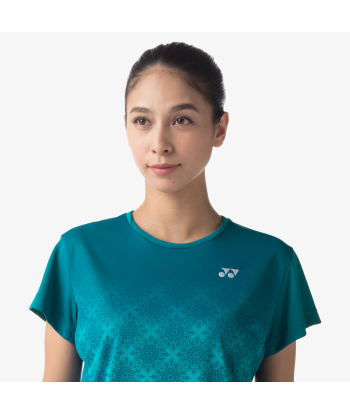 Yonex Women's Crew Neck Tournament Shirts 20738 (Teal Blue) en ligne